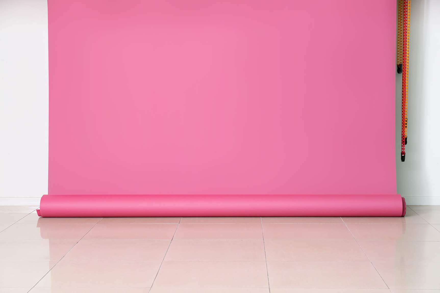 Pink Backdrop in Photo Studio