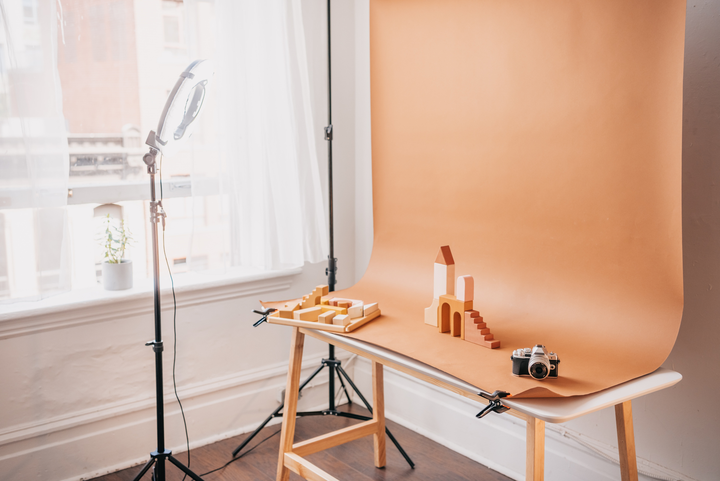Wooden Blocks in a Photography Studio
